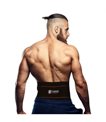 Copper Compression Recovery Back Brace - #1 GUARANTEED Highest Copper Content With Infused Fit. Back Braces For Lower Back Pain. Waist Support Belt and Lower Back Lumbar Wrap For Men and Women. Relief