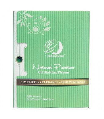 Natural Green Tea Oil Absorbing Tissues - 100 Counts, Premium Face Oil Blotting Paper - Take Only 1 Piece Each Time Design - Large 10cmx7cm Oil Absorbing Sheets, No Waste and Easy to Carry in Pocket!