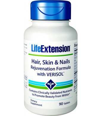 Life Extension Hair, Skin, and Nail Rejuvenation Formula with Verisol, 90 Tablets