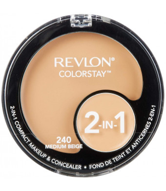 Revlon ColorStay 2-in-1 Compact Makeup and Concealer, Medium Beige