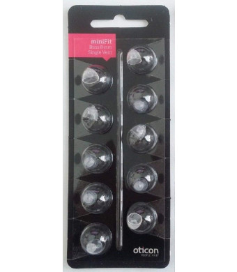 Oticon MiniFit Single Vent Bass Domes: 10-pack (Medium 8mm) by Oticon