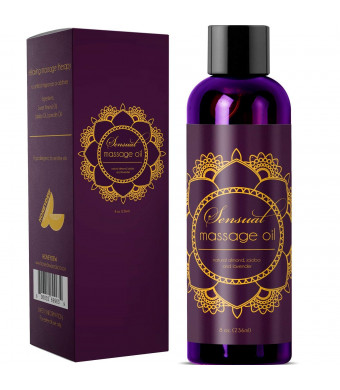 Sensual Massage Oil with Relaxing Lavender, Almond Oil and Jojoba for Men and Women  100% Natural Hypoallergenic Skin Therapy with No Artificial or Added Ingredients - USA Made by Honeydew