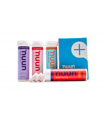 Nuun Hydration: Electrolyte Drink Tablets, Juicebox Mixed Flavor Pack, Box of 4 Tubes (40 servings), to Recover Essential Electrolytes Lost Through Sweat