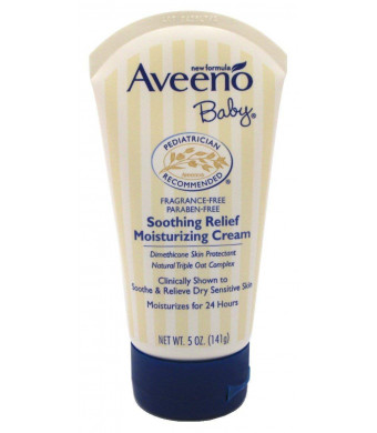 Aveeno Baby Soothing Relief Moisturizing Cream, 5 Ounces (Pack of 2)