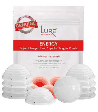 LURE Home Spa - Ionic Energy Cupping Therapy Set: 10 Silicone Cups - Best for Static Cupping, Foot and Hand Reflexology, Arthritis, Muscle and Joint Pain, Shoulders, Back, Knees (10 Pack, ENERGY)