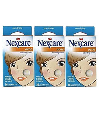 Nexcare Acne Absorbing Covers, Assorted 36 ea package of 3