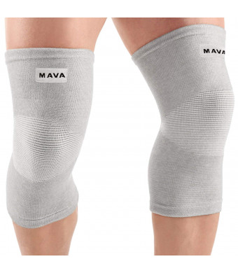 Mava Sports Knee Support Sleeves (Pair) for Joint Pain and Arthritis Relief, Improved Circulation Compression  Effective Support for Running, Jogging,Workout, Walking and Recovery