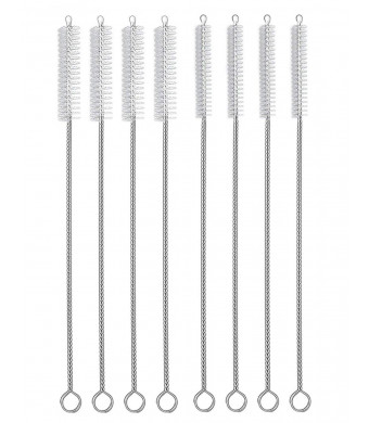 Hiware Drinking Straw Brush Set, 8-piece 7.6" x 8 mm Cleaner Brush for Stainless Steel Tumbler Straws and 4-piece 7.6" x 10 mm Cleaning Brush for Smoothie Straws