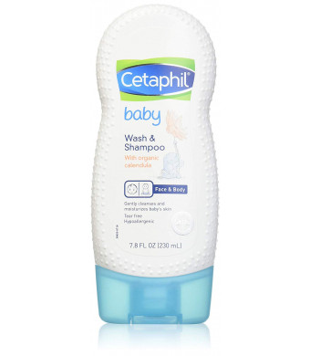 Cetaphil Baby Wash and Shampoo with Organic Calendula, 7.8 Ounce (Pack of 2)