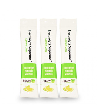 Jigsaw Health - Electrolyte Supreme - Amazing Lemon-Lime Flavor - Broad Spectrum of Electrolytes + trace minerals - 60 Powder Packets