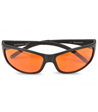 Blue Blocking Amber Glasses for Sleep - BioRhythm Safe(TM) - Nighttime Eye Wear - Special Orange Tinted Glasses Help You Sleep and Relax Your Eyes