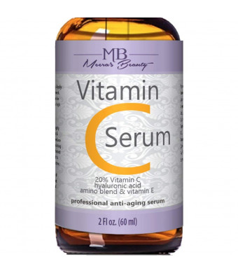 DOUBLE SIZED (2 oz) PURE VITAMIN C SERUM FOR FACE 20% With Hyaluronic Acid - Anti Wrinkle, Anti Aging, Dark Circles, Age Spots, Vitamin C, Pore Cleanser, Acne Scars, Organic Vegan Ingredients