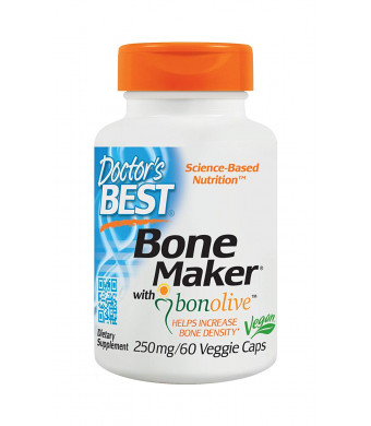 Doctor's Best Bone Maker with Bonolive, Non-GMO, Vegan, Gluten Free, Soy Free, Helps Increase Bone Density, 250 mg, 60 Veggie Caps