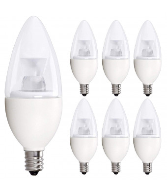 40 Watt Candelabra Bulbs, 5W Dimmable Candelabra LED Bulbs C37 E12 (40W Replacement) UL Listed, 350 lumens, 120 Beam Angle, 3000K Soft White LED Candle Bulbs, Pack of 6