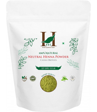 HandC 100% Pure Natural Organically Grown Neutral Henna Powder / Colorless Henna / Senna Powder / Cassia Obovata (227g / (1/2 lb) / 8 ounces) For conditioning your hair without coloring.