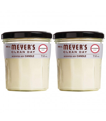 Mrs. Meyer's Clean Day Scented Soy Candle, Large Glass, Lavender, 7.2 oz, (Pack of 2)