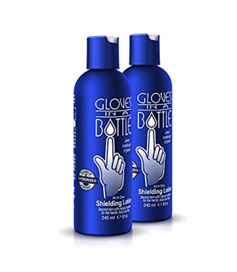 Gloves in a Bottle Shielding Lotion for Dry Itchy Skin Grease-Less and Unscented, 8 Fl Oz, Pack of 2