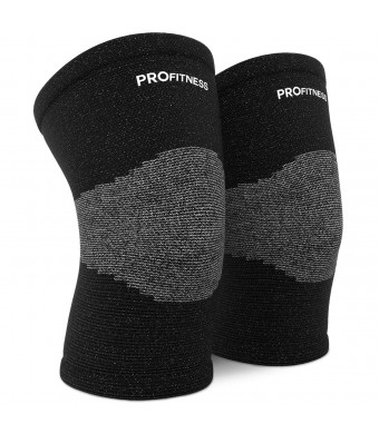 ProFitness Bamboo Fabric Knee Sleeves (One Pair) Knee Support For Joint Pain and Arthritis Pain Relief  Effective Support for Running, Pain Management, Arthritis Pain, Post Surgery Recovery