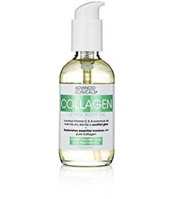 Advanced Clinicals Collagen Lifting Body Oil with Vitamin C, Vitamin E fo neck, decollete, upper arms, thighs 3.8 fl.oz. (112ml)