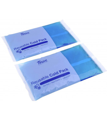 Reusable Gel Ice Cold Pack Compress  (2 Pack)  5" x 9.5" - Reusable vinyl provides instant pain relief, rehabilitation and therapy from injuries like shoulder, back, knee, neck, ankle