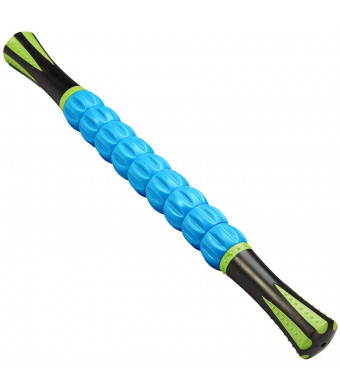 Reehut Trigger Point Muscle Roller Stick - 18 Inches Massager for Relief Pain, Sore, Cramping, Massage, Physical Therapy and Body Recovery (Blue)