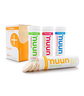 Nuun Hydration: Vitamin + Electrolyte Drink Tablets, Mixed Fruit Flavor Pack, Box of 4 Tubes (48 servings), Enhanced for Energy and Daily Health