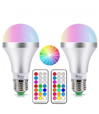 NetBoat LED Color Changing Light Bulb with Remote Control,10W E26 RGB+Daylight White LED Bulbs Dimmable with Memory Function,Ideal Lighting for Home Decoration,Stage,Bar,Party,2-Pack