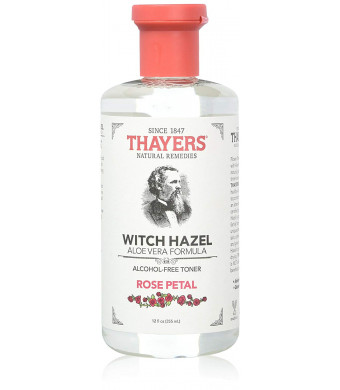 Thayers Alcohol-free Rose Petal Soothing Witch Hazel for Face and Skin with Aloe Vera, 12 oz (Pack of 3)