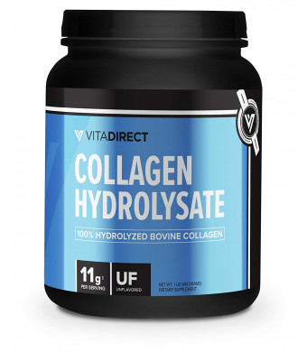 VitaDirect Premium Collagen Hydrolysate Powder Grass-Fed | 454g, 41 Servings, 11g per Serving