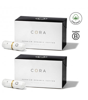 Cora Organic Cotton Non-Applicator Tampons (36 Count; Super Plus Applicator-Free, Digital)