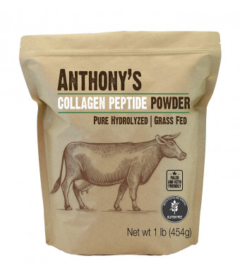 Anthony's Collagen Peptide Powder (1lb), Pure Hydrolyzed, Gluten Free, Keto and Paleo Friendly