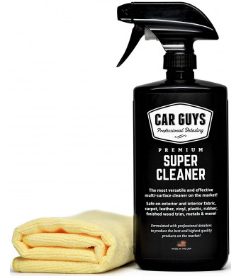 CarGuys Super Cleaner - The Most Effective All Purpose Cleaner Available on The Market! - Best for Leather Vinyl Carpet Upholstery Plastic Rubber and Much More! - 18 oz Kit