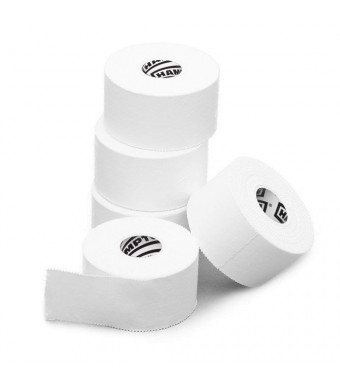 White Athletic Sports Tape VERY Strong EASY Tear NO Sticky Residue BEST TAPE for Athlete and Medical Trainers. PERFECT on bat, Lacrosse / Hockey stick, Lifters, Climbers and Boxing (White, 3-Pack)