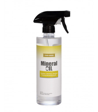 Premium 100% Pure Food Grade  Mineral Oil USP, 16oz Spray Bottle, NSF Approved, Butcher Block and Cutting Board Oil