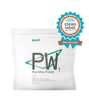 PW1 Pure Grass Fed Whey Protein Shake Powder - Vanilla 31.75 oz. | 30 Serving | Pure, Non OGM Workout Supplement | Natural Mass Gainer