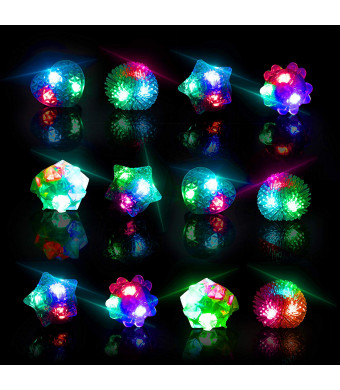 Glow Rings LED Party Favors for Kids  Light Up Rings Glow in The Dark Party Supplies, LED Finger Lights, Stocking Stuffers or Rave Accessories (36pk)