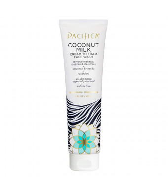 Pacifica Beauty Coconut Milk Cream to Foam Face Wash, 5 Fluid Ounce