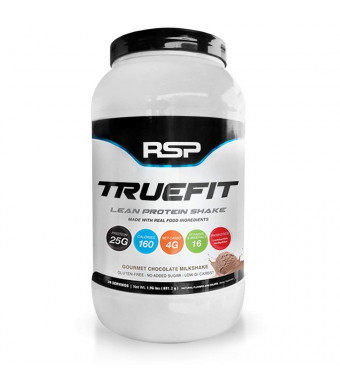 RSP TrueFit - Lean Meal Replacement Protein Shake with Fiber and Probiotics from Essential Real Whole Foods, Gourmet Chocolate Milkshake, 2 Pound Protein Powder for Men and Women