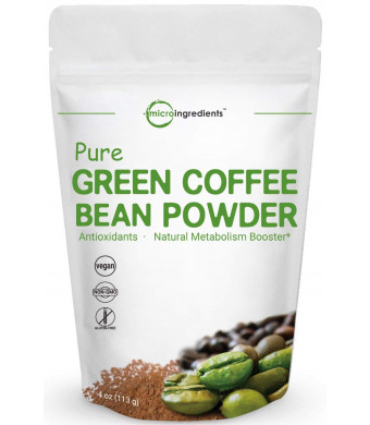 Maximum Strength Pure Green Coffee Bean Super Extract Powder (50% Active Chlorogenic Acid), 4 Ounce, Powerful Metabolism Booster and Weight Loss Supplement, Non-GMO and Vegan Friendly.
