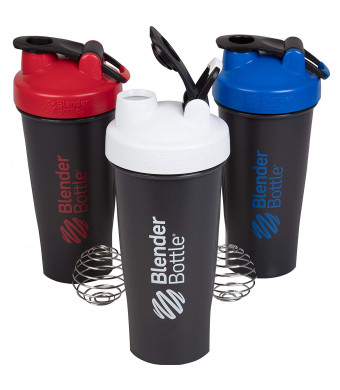 BlenderBottle 28 Ounce - Red White and Blue 3 Pack with Loop and Blenderball - Amazon Exclusive Colors