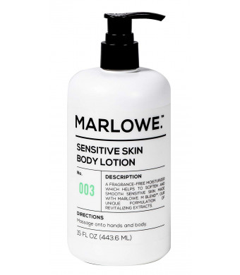 MARLOWE. No. 003 Sensitive Skin Body Lotion 15 oz | Moisturizing, Fragrance-Free, Natural Lotion for Dry Skin