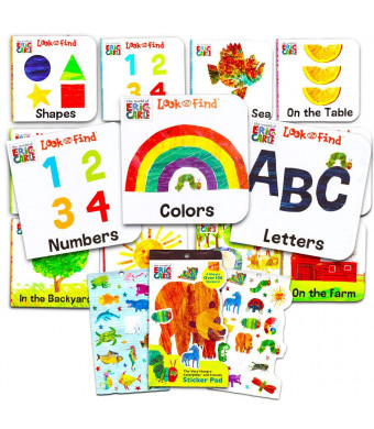 Eric Carle Board Books Set For Toddlers Babies Kids -- Pack of 12 "My First" Books with Stickers (ABC, Numbers, Colors, Shapes and More!)