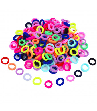 200 Pieces Mini Hairbands Girl Baby's Elastic Hair Ties Tiny Soft Rubber Bands for Baby Kids (Assorted Colors)