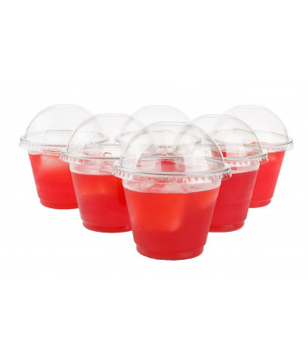 GOLDEN APPLE, 9oz. Clear Plastic Cups with no Holes Dome lids (30 Sets) ...