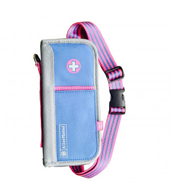 Allermates Deluxe Insulated Medicine Case (Preppy: Periwinkle/Pink)