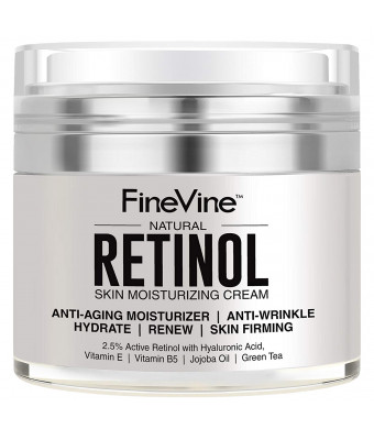 Retinol Moisturizer Cream for Face and Eye Area - Made in USA - with Hyaluronic Acid, Vitamin E - Best Day and Night Anti Aging Formula to Reduce Wrinkles, Fine Lines and Even Skin Tone.