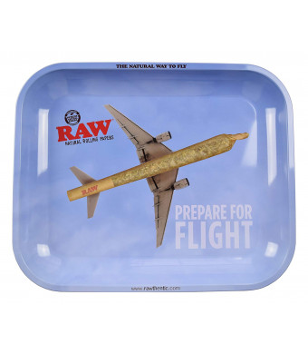 RAW Prepare for Flight Metal Rolling Tray (Large 13.5"x11")