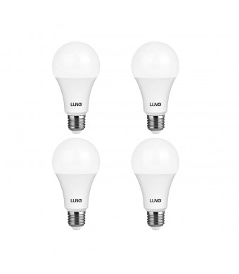 LUNO A21 Dimmable LED Bulb, 15W (100W Equivalent), 1600 Lumens, 5000K (Daylight), Medium Base (E26), UL Certified (4-Pack)