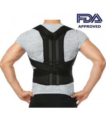 Comfort Posture Corrector Back Support Brace Improve Posture and Provide Lumbar Support For Lower and Upper Back Pain For Men and Women Full Adjustable Elastic Straps (27.5"-49.2"waist)
