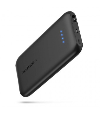 Quick Charge 3.0 RAVPower 10000mAh Portable Charger with QC 3.0 Input and Output, Ultra-Slim 10000 Power Bank with High-Density Li-Polymer Battery Pack for iPhone, iPad, Galaxy and More
